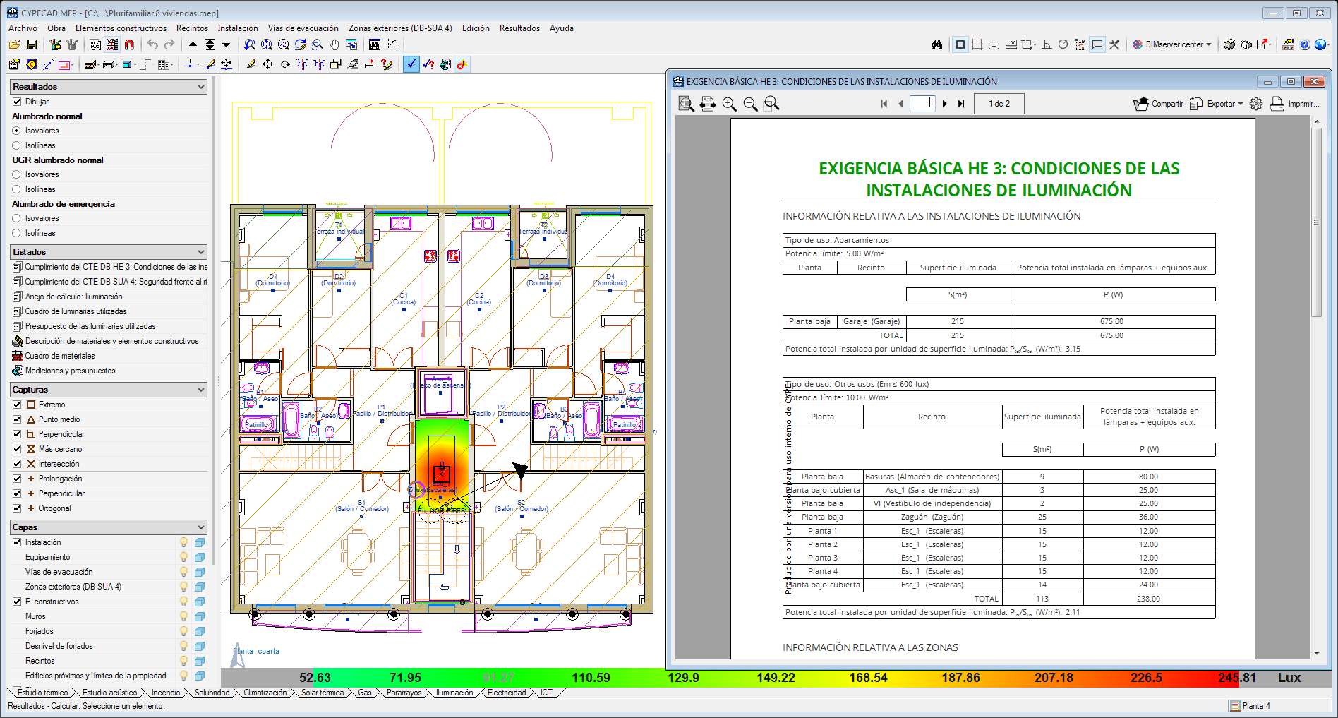 Adaptación CYPECAD MEP 2021 al CTE DB-HE3 y CTE DB-HE4-2